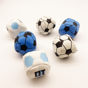 Football Style 2 Panel PVC Leather Juggling Balls Black and White Soft Balls For Fun Kids Toys Wholesale Hacky Sack