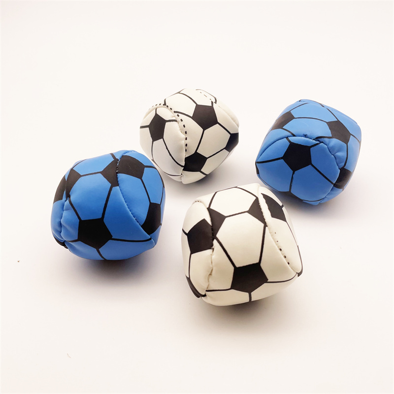 Football Style 2 Panel PVC Leather Juggling Balls Black and White Soft Balls For Fun Kids Toys Wholesale Hacky Sack