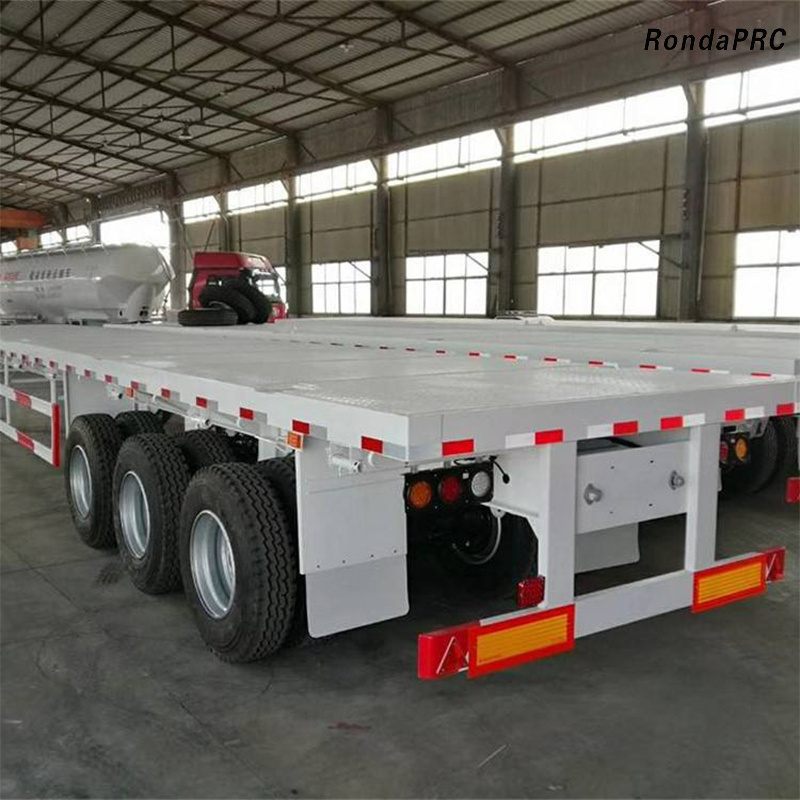 Shipping 40 Feet 2 3 Axles Flatbed Semi Truck Trailers Flatbed Trailers