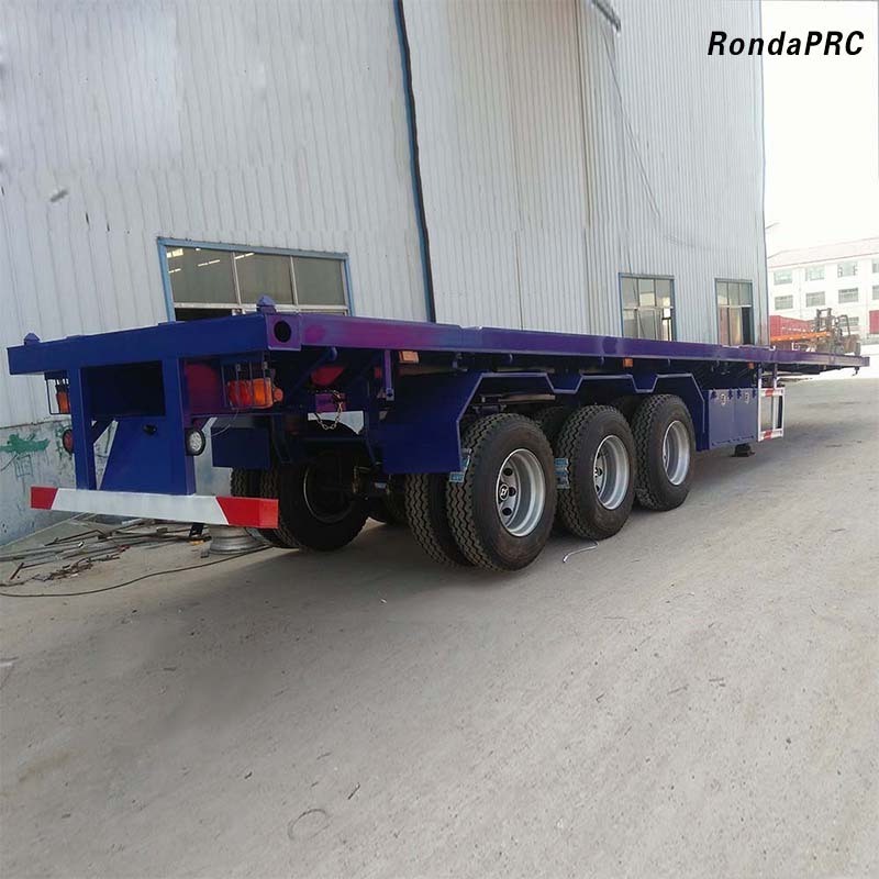 Shipping 40 Feet 2 3 Axles Flatbed Semi Truck Trailers Flatbed Trailers