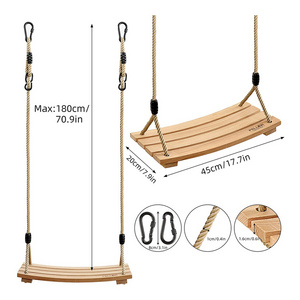 wood tree Swing seat indoor outdoor rope wooden swing set for children adult kids