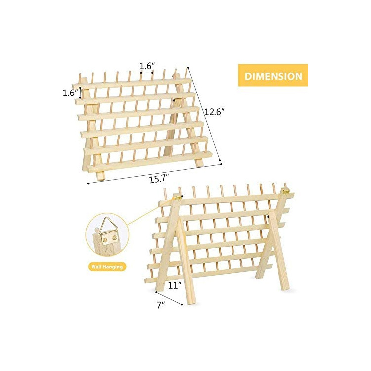 wooden collapsible wall mount stand sewing thread rack cloth storage holders racks  for sewing embroidery quilting