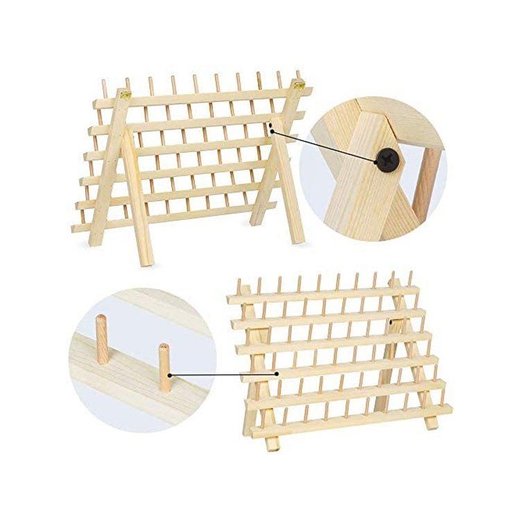 wooden collapsible wall mount stand sewing thread rack cloth storage holders racks  for sewing embroidery quilting