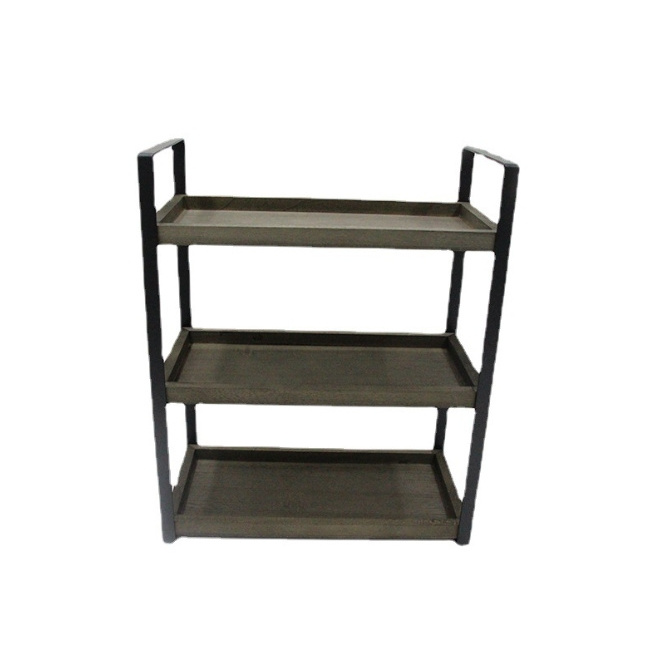 Counter Standing Rack Cosmetic Holder Storage Shelf Wooden 3 Tier Bathroom Countertop Organizer