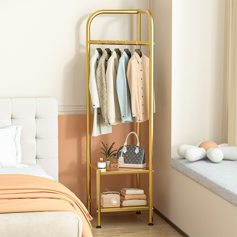 Standing pole clothes rack bedroom household iron garment clothes rail display rack metal coat stand