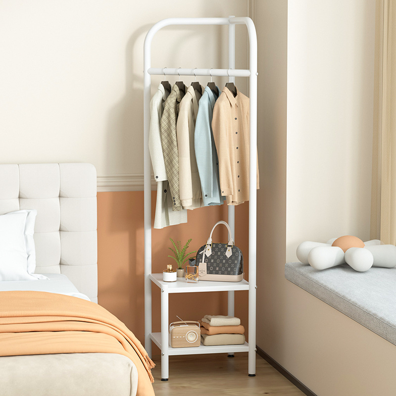 Standing pole clothes rack bedroom household iron garment clothes rail display rack metal coat stand