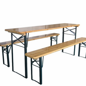 Wooden Folding Beer Table and Benches Foldable Beer Table Bench Set