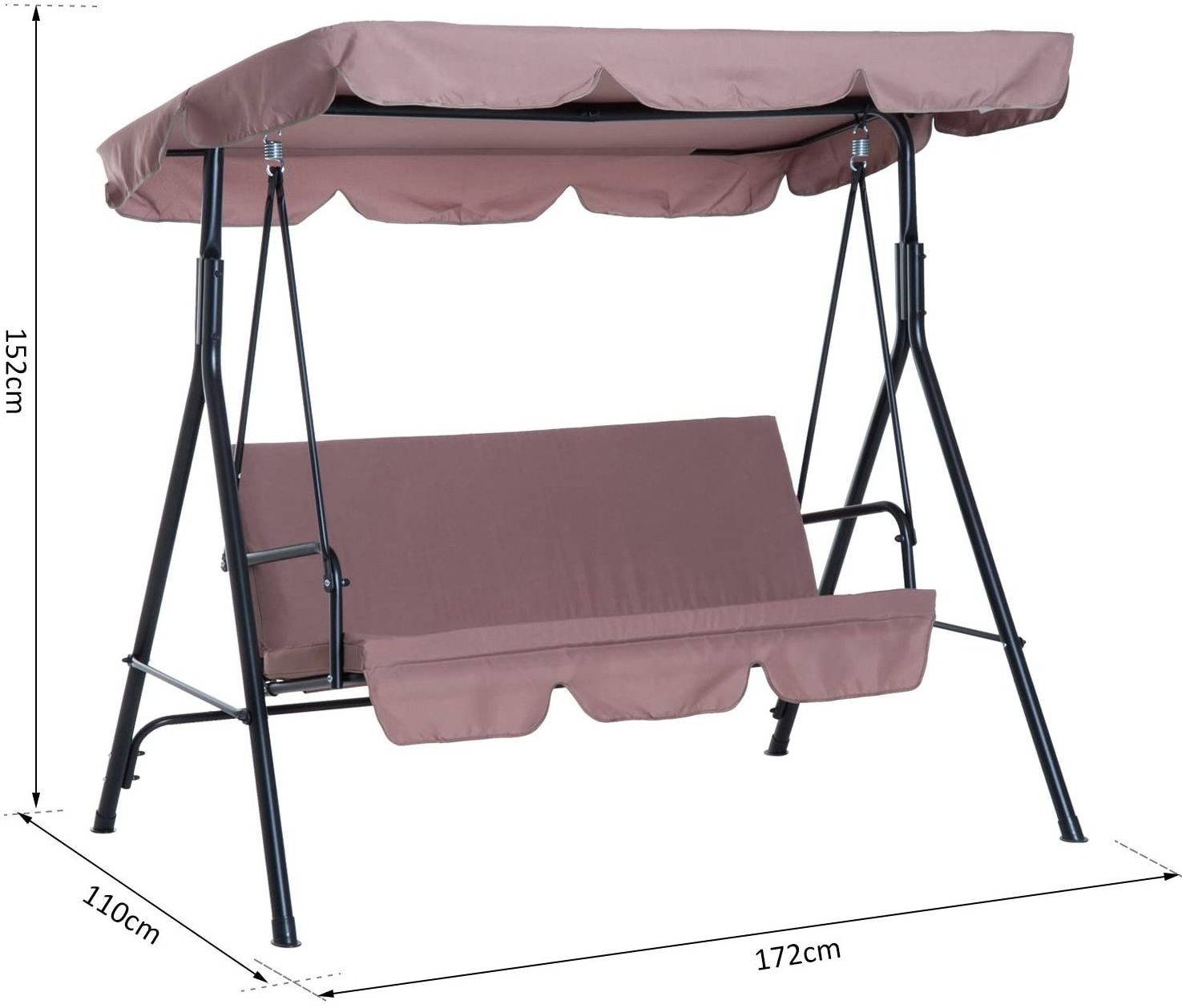 Patio Swing Canopy Cover & Swing Seat Cover,3 Seater Swing Seat Cover  for Garden Terrace Seat Hammock