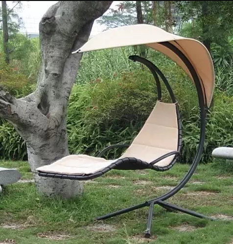 Outdoor dream hammock swing chair with canopy and steel stand