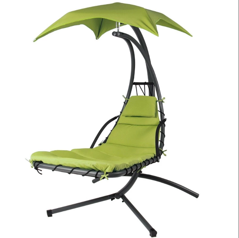 Outdoor dream hammock swing chair with canopy and steel stand