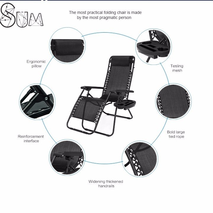 Zero Gravity Chair Folding Outdoor Foldable Beach Chair Relax Chair Lounge Portable