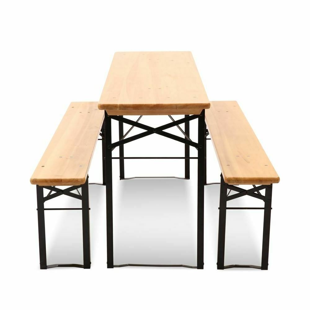 High Quality Outdoor Furniture Solid Patio Foldable Wooden Luxury Beer Table Benches Beer Garden Set