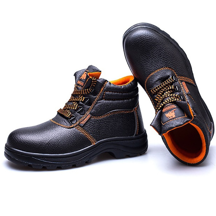 THREEDIV Leather Work Shoes Anti Smashing Anti piercing Wear Resistance Protection Safety Boots For Man