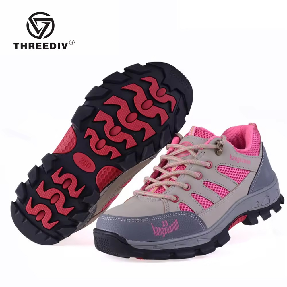 THREEDIV Casual Industrial Protective Breathable Work Female Boot Steel Toe Safety Shoes for Women