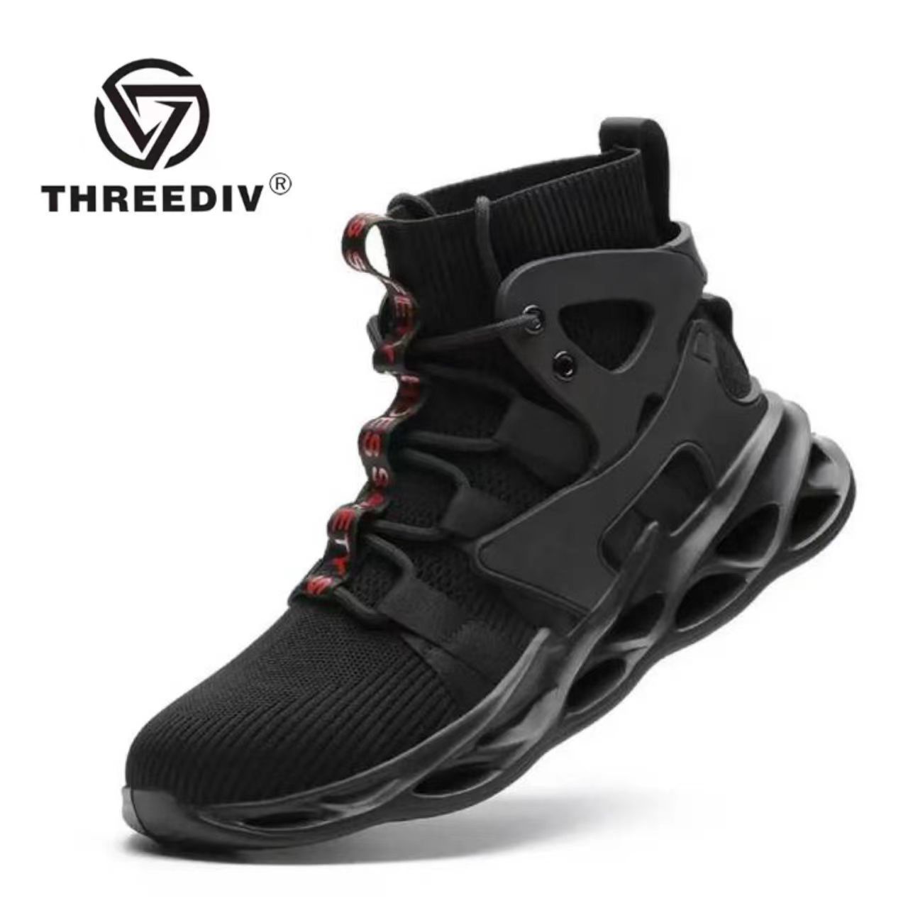 THREEDIV Comfortable Breathable Wear-Resistant Fashion Foot Protection Men Work Boots