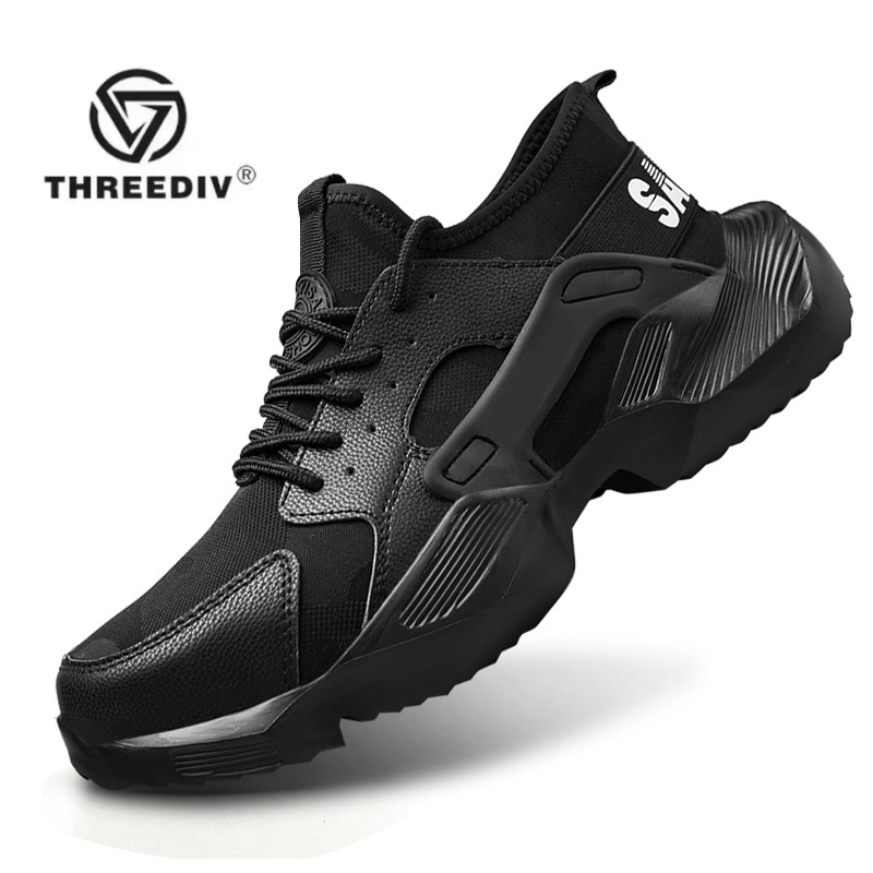 THEEDIV Factory New Products Eco-Friendly Steel Toe Rubber Safety Lightweight High Work Time Black Breathable EVA Boots for Men