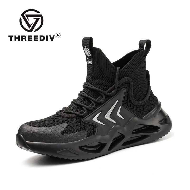 THREEDIV Men's Sports Comfortable And Practical Wear-resistant Safety Anti Slip Work Boots