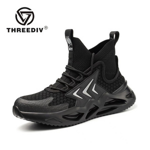 THREEDIV Men's Sports Comfortable And Practical Wear-resistant Safety Anti Slip Work Boots