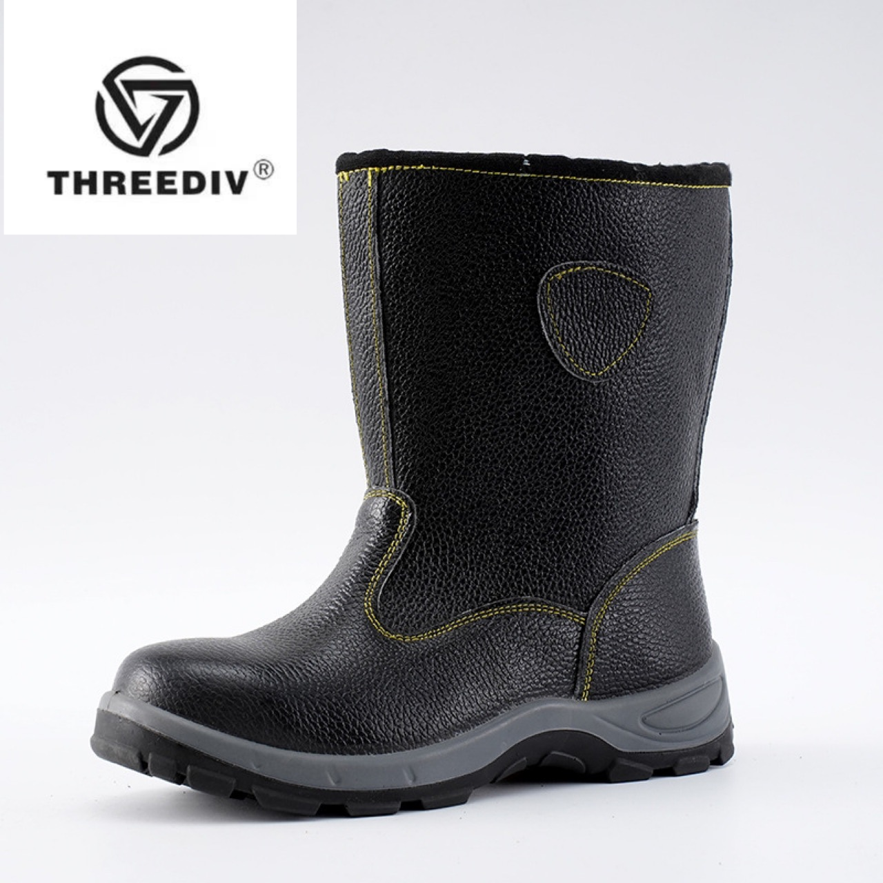 THREEDIV Labor protection shoes, insulated steel toes, puncture proof, high barrel welding, thick soles, anti wear safety boots