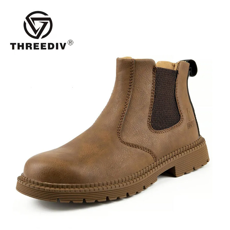 THREEDIV Four Seasons Labor Insurance Breathable And Rubber Sole Men Welding Work Safety Boots