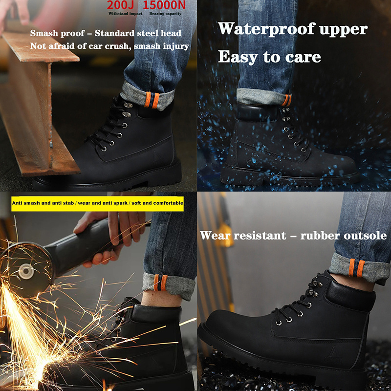 THREEDIV New Sales Workers' Steel Toe Cap Work Shoes Anti Smashing Anti-static Anti Piercing Men's Safety Boots