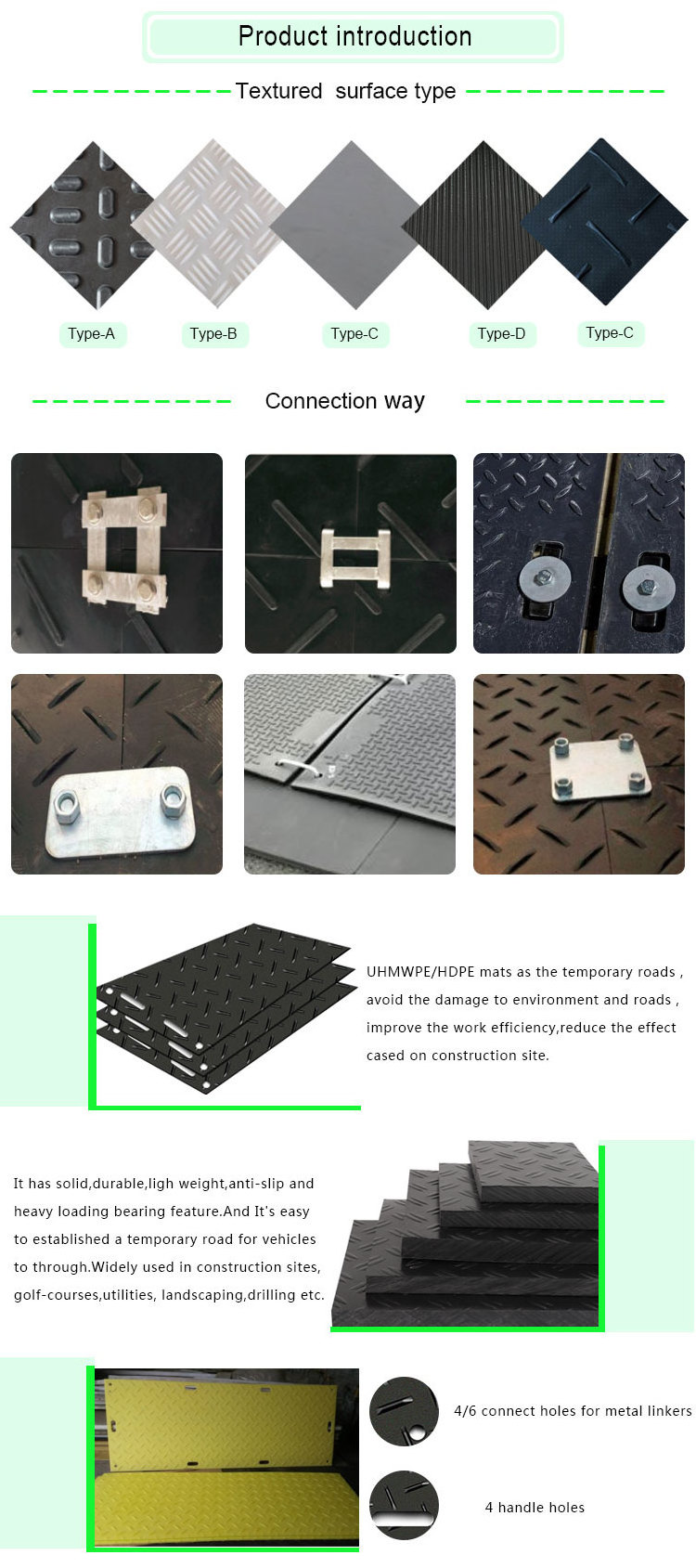 composite plastic floor mat mats ground road for drilling rig