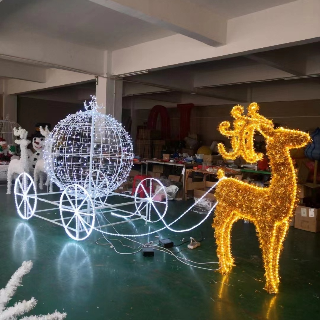 Affordable christmas lights pumpkin horse carriage motif lights for festival decoration