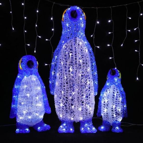 LED Lights Outdoor Christmas Decoration Polar Bear Family Set Animation Sculpture Outdoor Yard Decoration