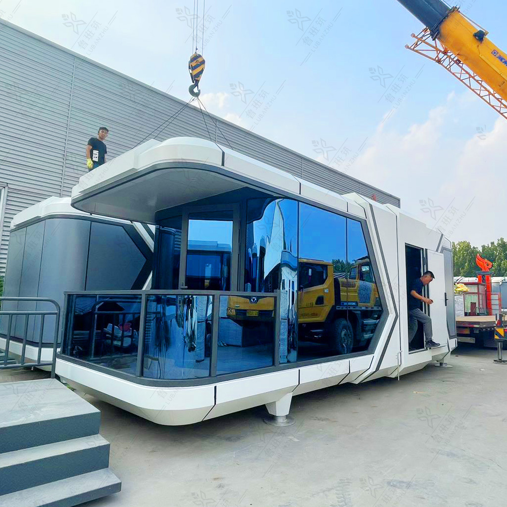 Luxury  space capsule house prefab mobile  tiny  houses for camping / prefabricated modular home apple cabin pod