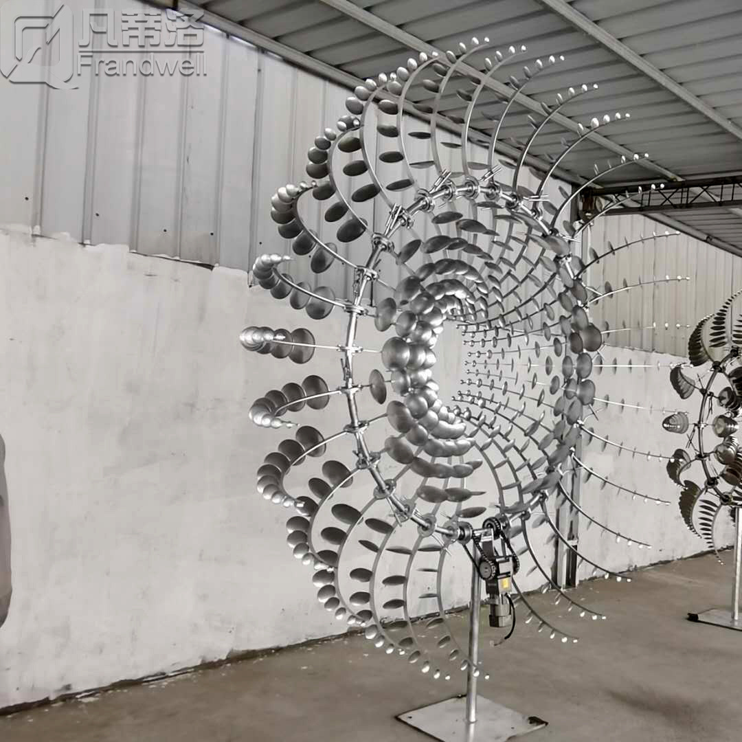 large outdoor sculptures stainless steel garden kinetic wind spinners  sculpture for city decoration