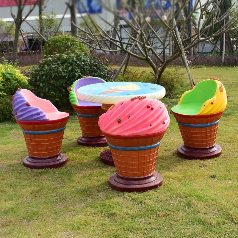 Nordic dining room furniture art idea fruit animal chair cute fiberglass mushroom patio chair for garden mall