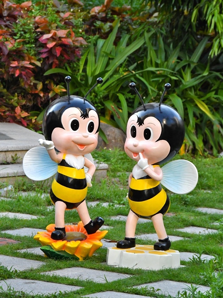 Large musician bee sculpture  Fiberglass Animal Figurine Art Design Animal Sculpture For Mall Decoration