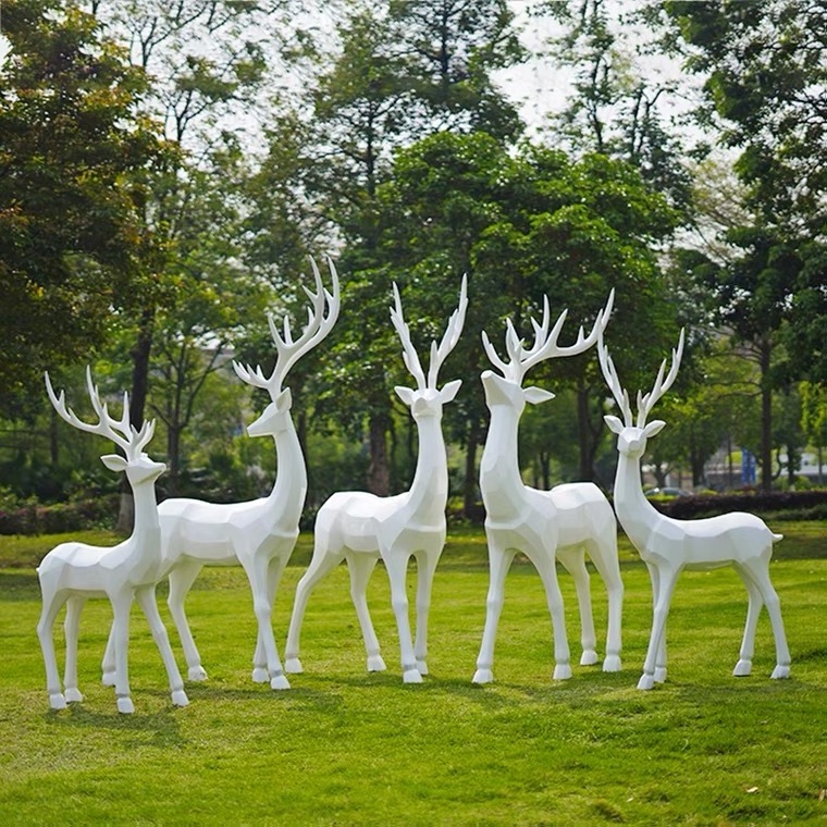 giant sleigh with reindeers fiberglass/life size bronze deer statue/ realistic large reindeer