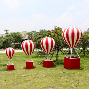 Hot sale New design fiberglass lifesize hot air balloon resin sculpture prop for window display decoration