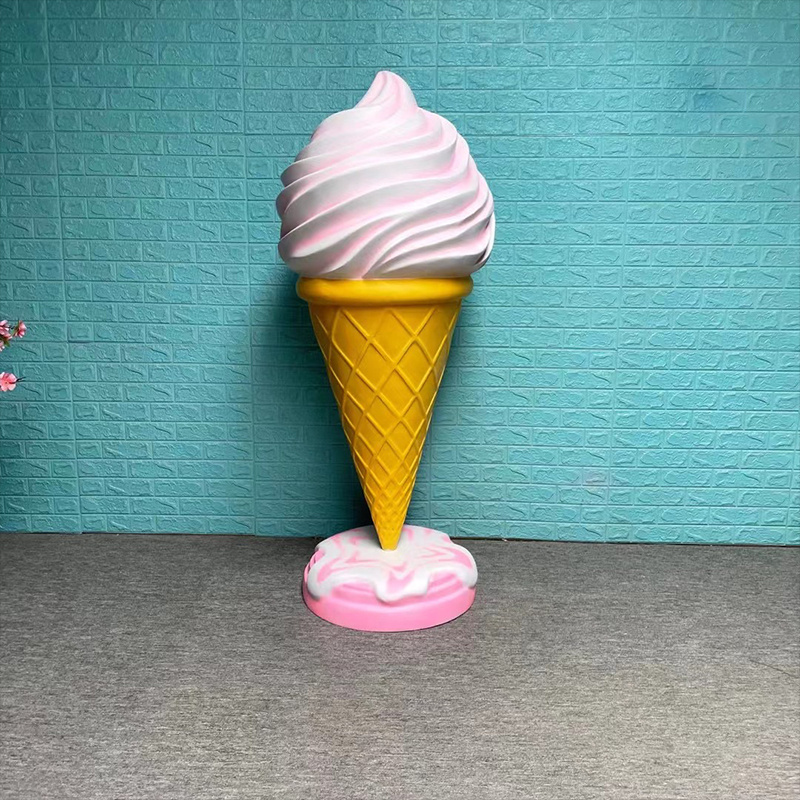 ice cream cone swirl statue/ resin ice cream cone 3d props/ giant macaron prop