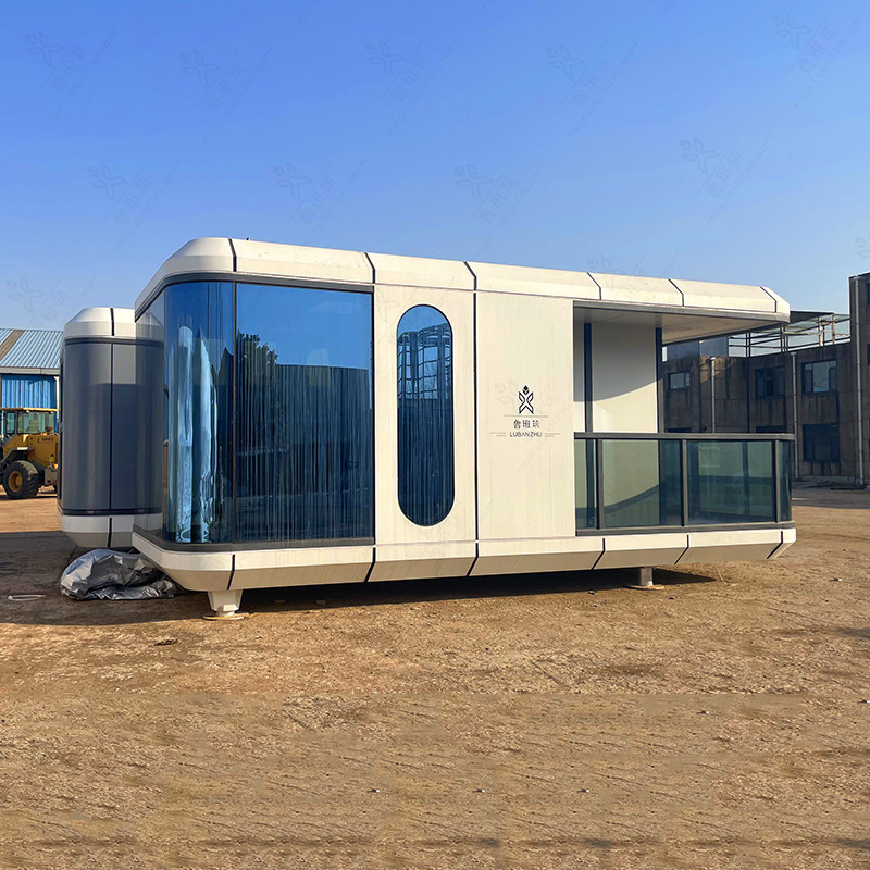 Prefab Capsule House Custom Made Mobile Pop Up Cafe Bar Apple  Cabin Shipping Container Coffee Shop