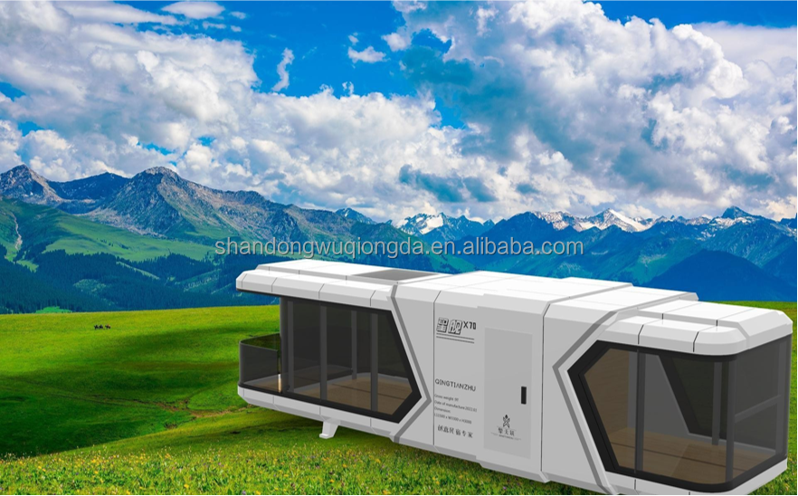 Outdoor event camping house mobile trailer homes furnished prefab homes with bathroom balcony