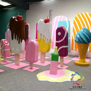 Factory price Giant fiberglass Candy Statue cupcake sculpture ice cream for store Windows display decoration