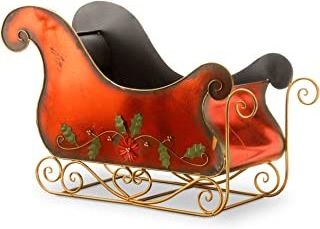 Customized New Design Life Size Christmas Fiberglass Santa Sleigh with seats for Shopping Mall Center