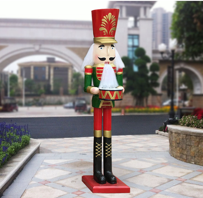 4ft 5ft 6ft fiberglass resin life size nutcracker soldier statue resin christmas crafts for decoration