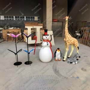 penguin snowman decors for outdoor/ life size penguin snowman statue/ christmas party snowman penguin