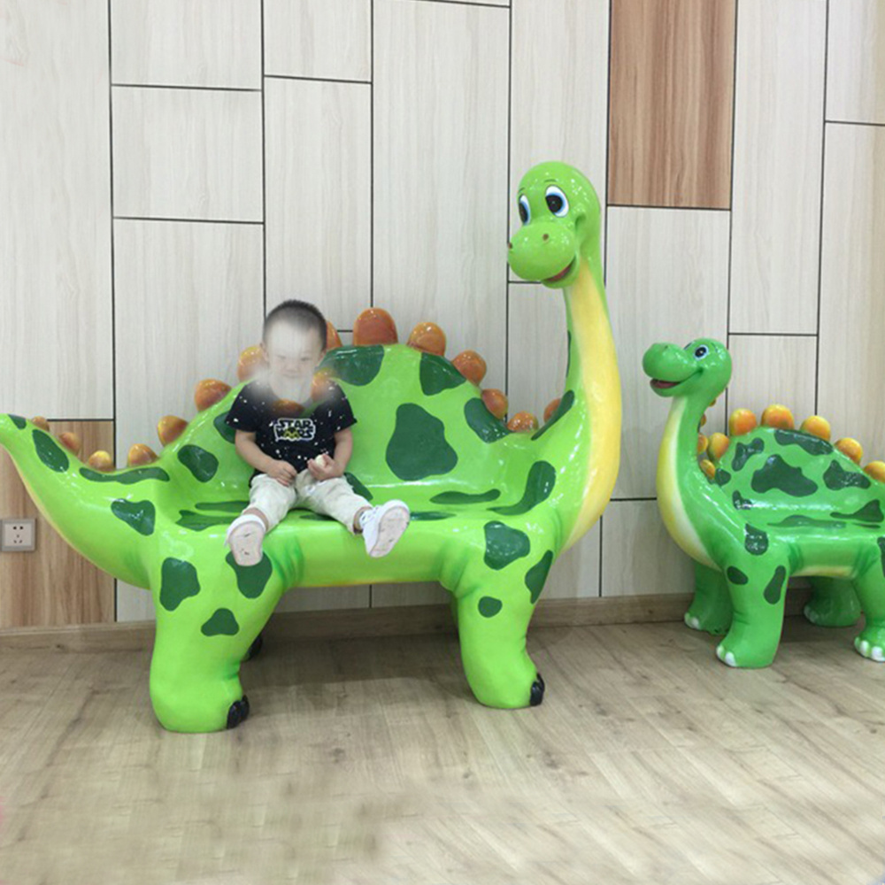 Cheap price fiberglass kids seats resin cartoon elephant giraffe dinosaur animals seating bench for Kindergarten