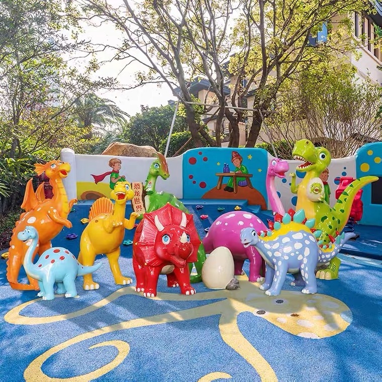 cartoon dinosaur birthday party decorations/ sculpture cartoon dinosaur benches/ large cartoon  dinosaur statues