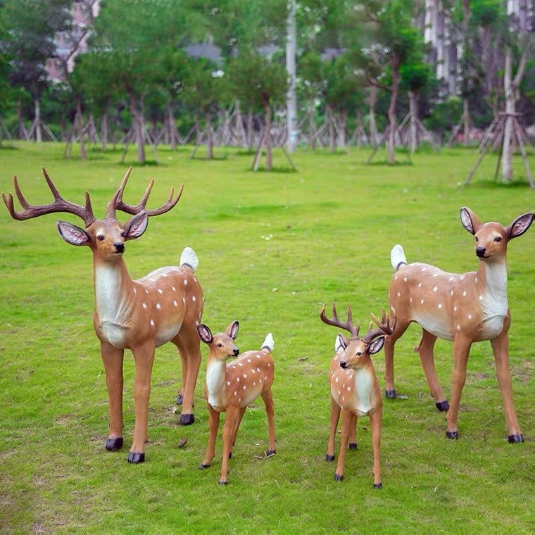 giant sleigh with reindeers fiberglass/life size bronze deer statue/ realistic large reindeer