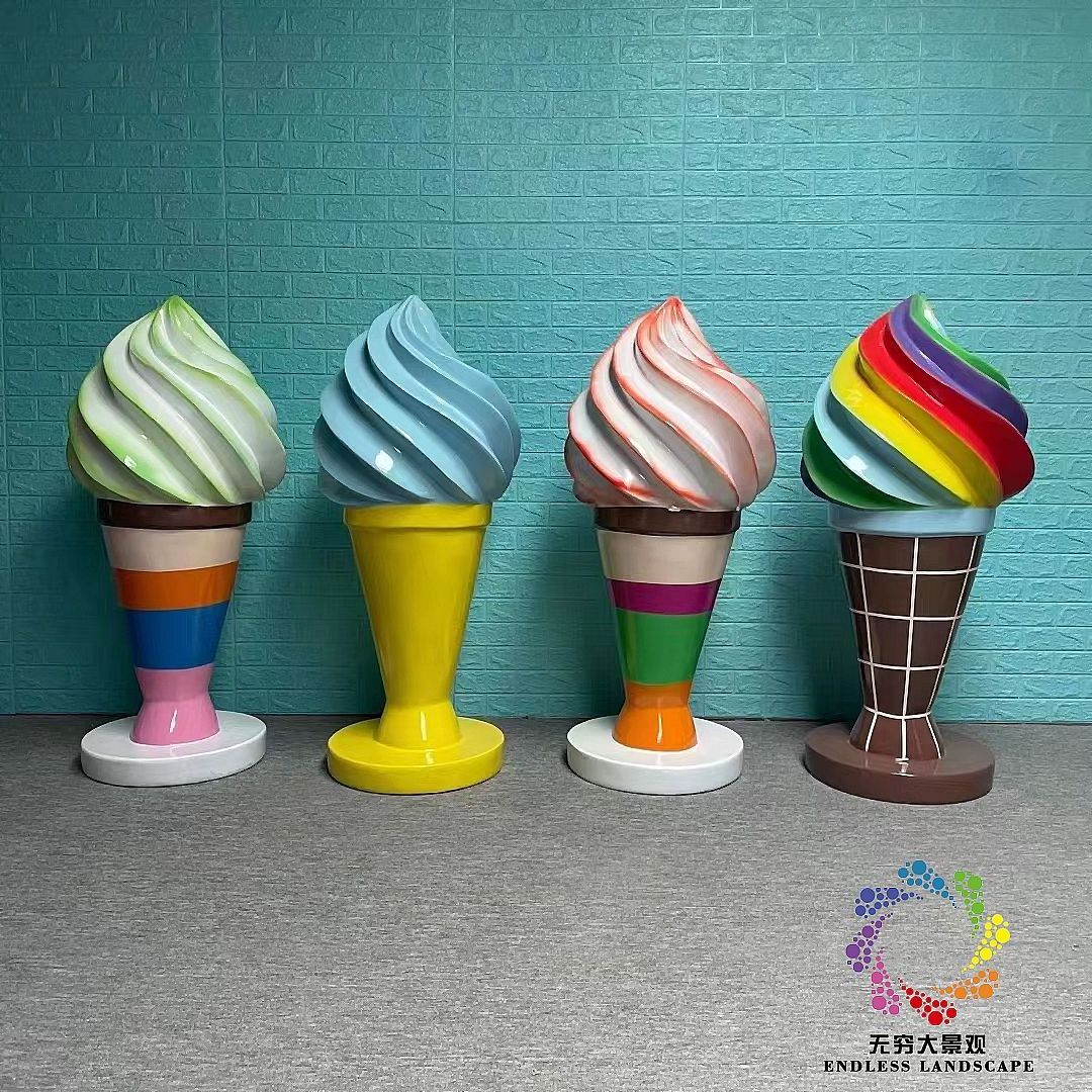 Factory price Giant fiberglass Candy Statue cupcake sculpture ice cream for store Windows display decoration