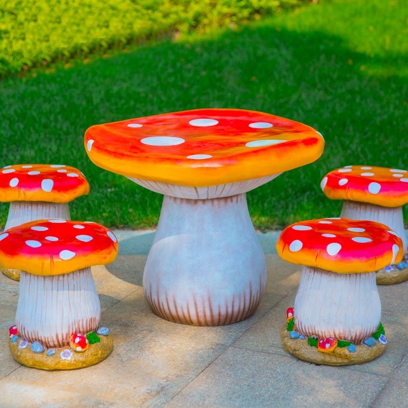 Nordic dining room furniture art idea fruit animal chair cute fiberglass mushroom patio chair for garden mall