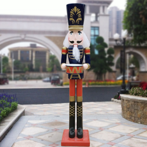 4ft 5ft 6ft fiberglass resin life size nutcracker soldier statue resin christmas crafts for decoration