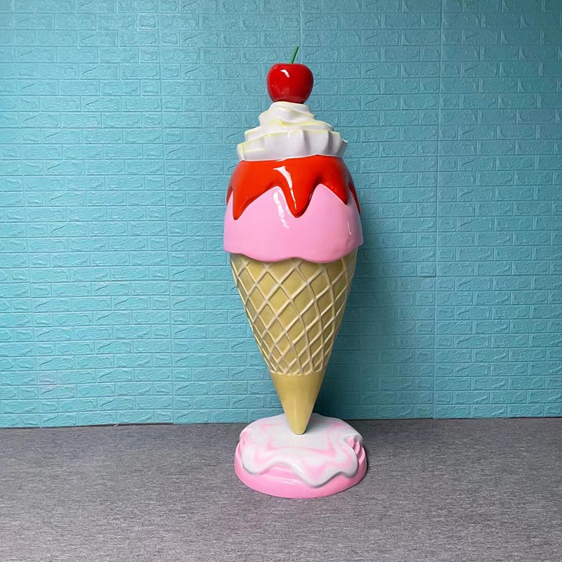 ice cream cone swirl statue/ resin ice cream cone 3d props/ giant macaron prop