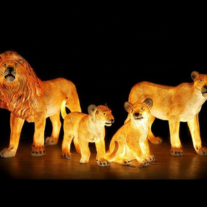 Life Size Statue Outdoor Holiday Light Christmas Festival Garden Lawn Animal Sculpture Lion Statue