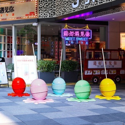 Factory price Giant fiberglass Candy Statue cupcake sculpture ice cream for store Windows display decoration